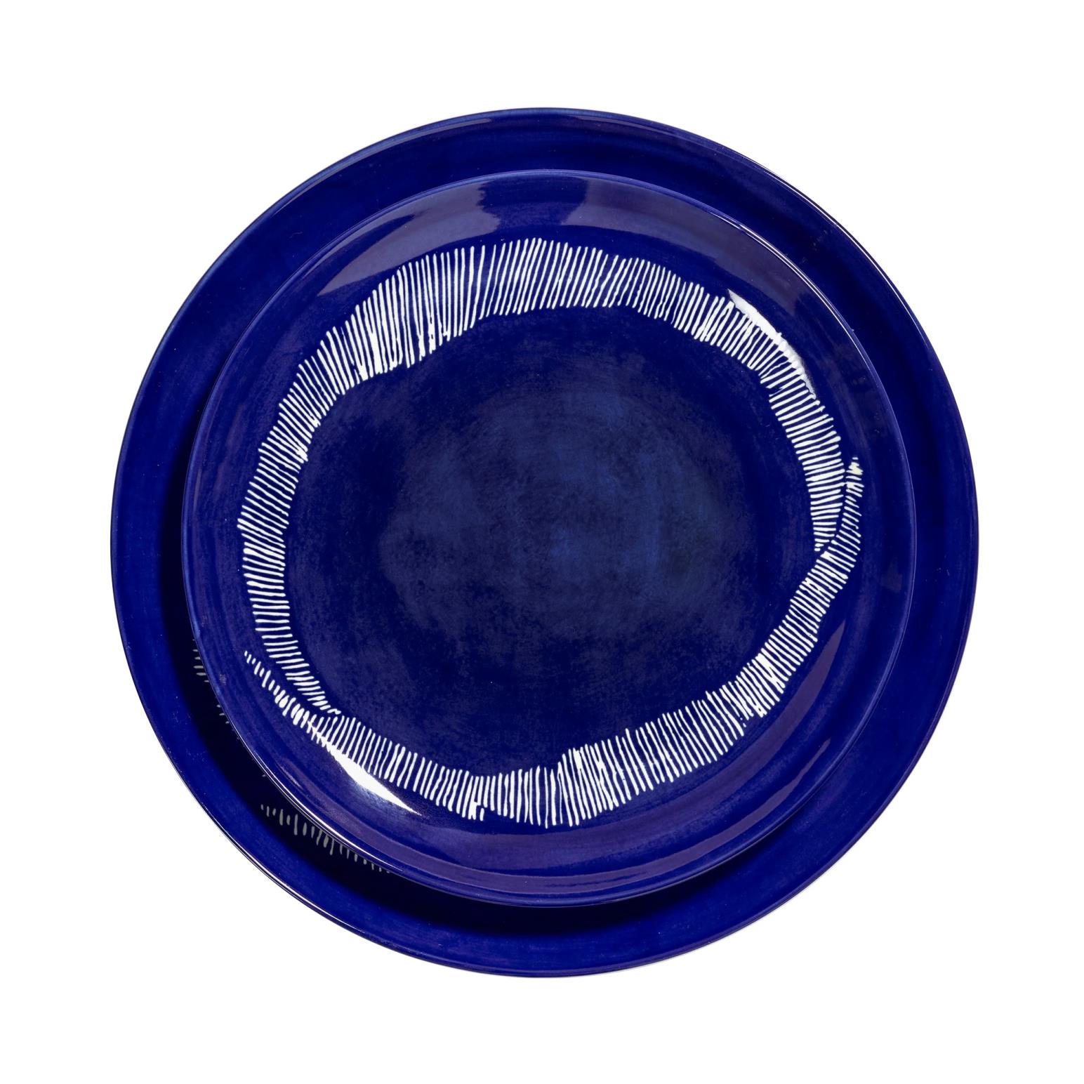 Ottolenghi Feast Plate M Dark Blue White Stripes Set Of 2